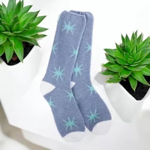 Worlds Softest Socks Cozy Stars Crew Womens Size 6-11 Starburst Cool Blue NWT - Picture 6 of 6